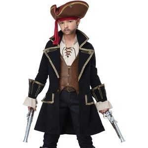 California Costumes Pirate Costume for Kids - Black and Brown size L 10-12